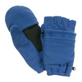 Royal Blue Fleece Fingerless Gloves with Mitten Flap